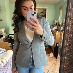 tommy hilfiger grey plaid blazer